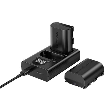LP-E6 Rechargeable Battery Pack (2pack) and Dual USB LED Charger  - ENEGON